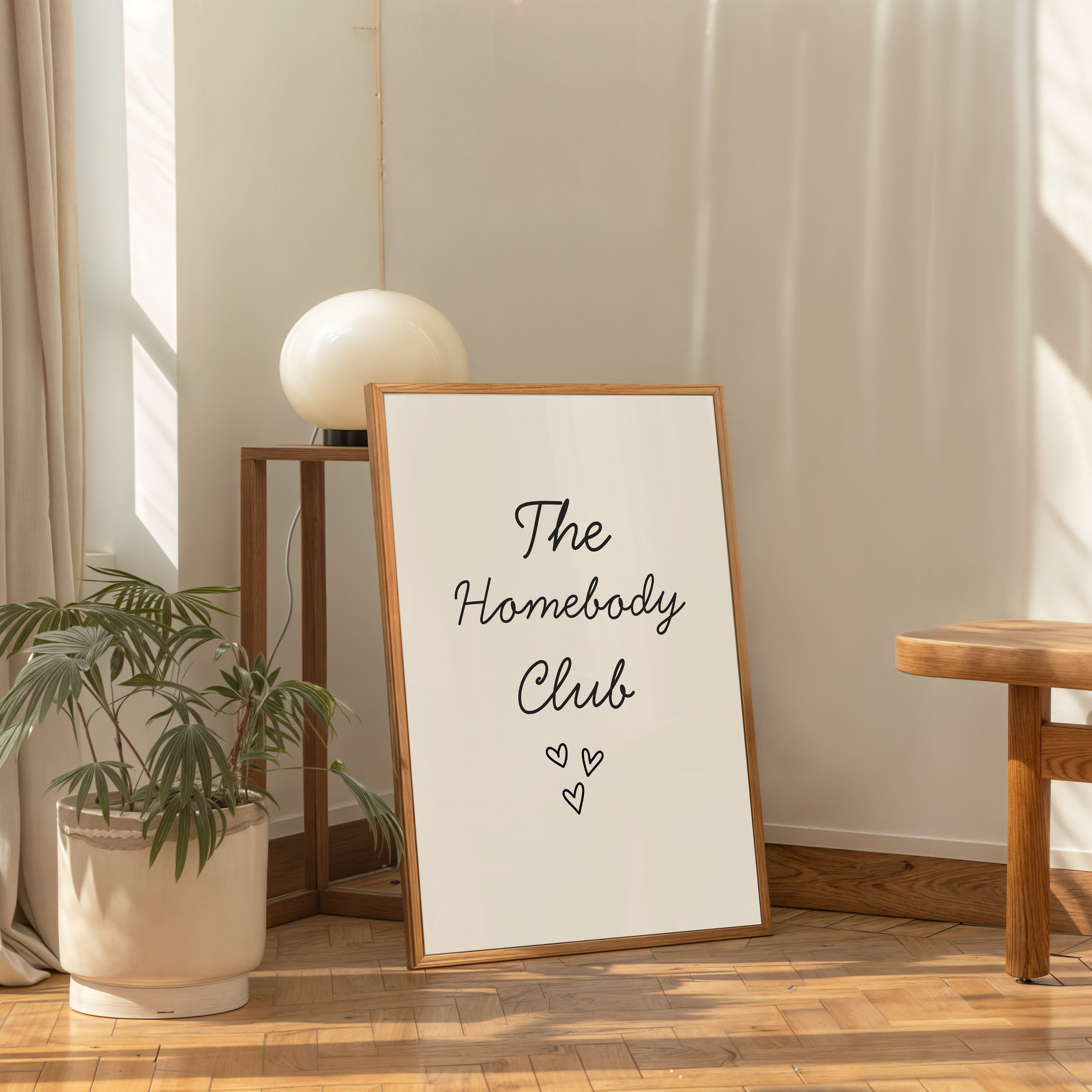 the homebody club quote poster minimalist cozy wall art